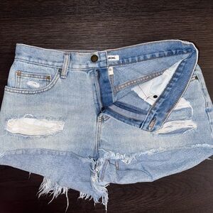 Billabong Light Blue Distressed Denim Cutoff Shorts